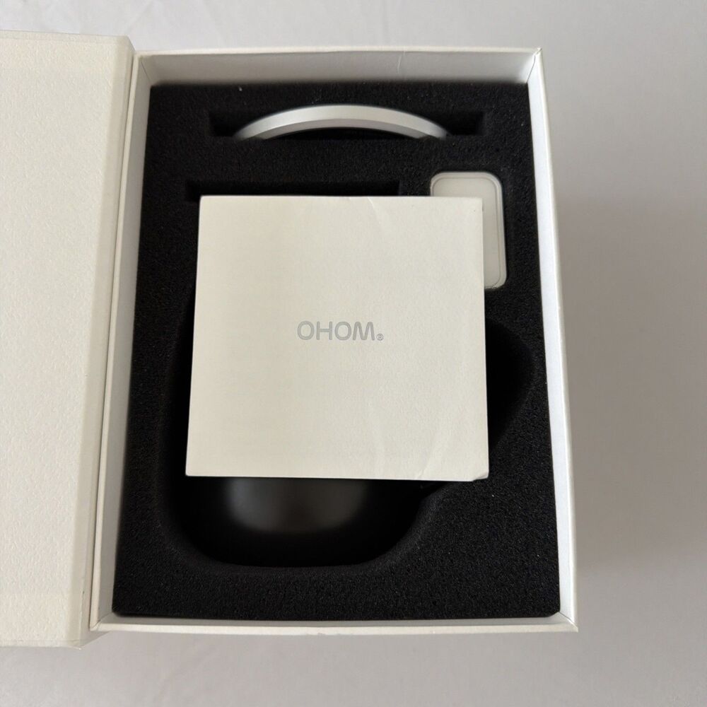 OHOM Ui Ceramic Self-Heating Mug Warmer Kit Inkstone Black Expel Coffee Tea NIB - Picture 2 of 10
